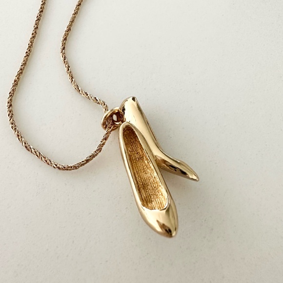 Dior Vintage Gold Pumps Charm Necklace High Heels CD Signature - Picture 11 of 13